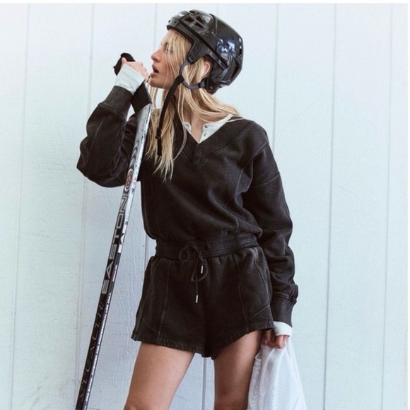 Free People FP Movement NWT Intercept Romper Black Washed Black Small - Picture 5 of 12